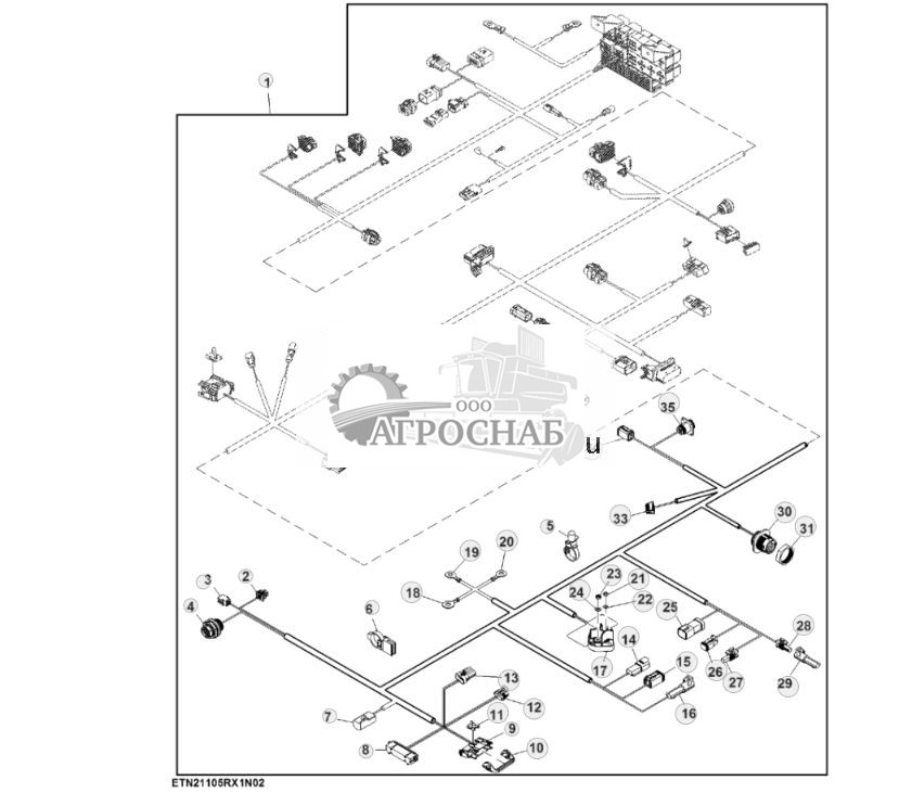 Жгут проводов кабины, процессор CommandCenter™ 4100 поколения 4 (23) ( - 804100) - ST847000 340.jpg